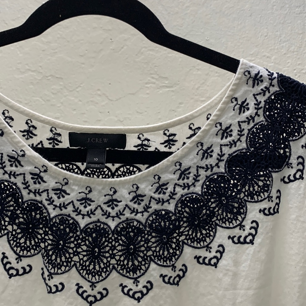 White & Navy Jcrew Dress